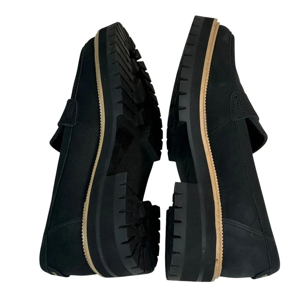 Toms Black Women's Lug-Sole Penny Loafers